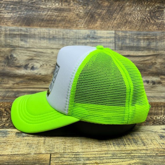 Nickelodeon Mens Trucker Hat Neon Green Snapback 90s Retro TV Baseball Cap - Picture 4 of 8